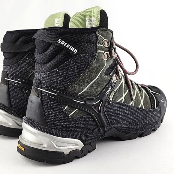 SALEWA Women Alp Trainer Mid GTX Waterproof Gore-Tex Hiking Slate Mint Boot 7.5M - Picture 8 of 16